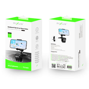 Rixus RXHW62 Dashboard Navigation Phone Bracket For Auto Vehicles Black