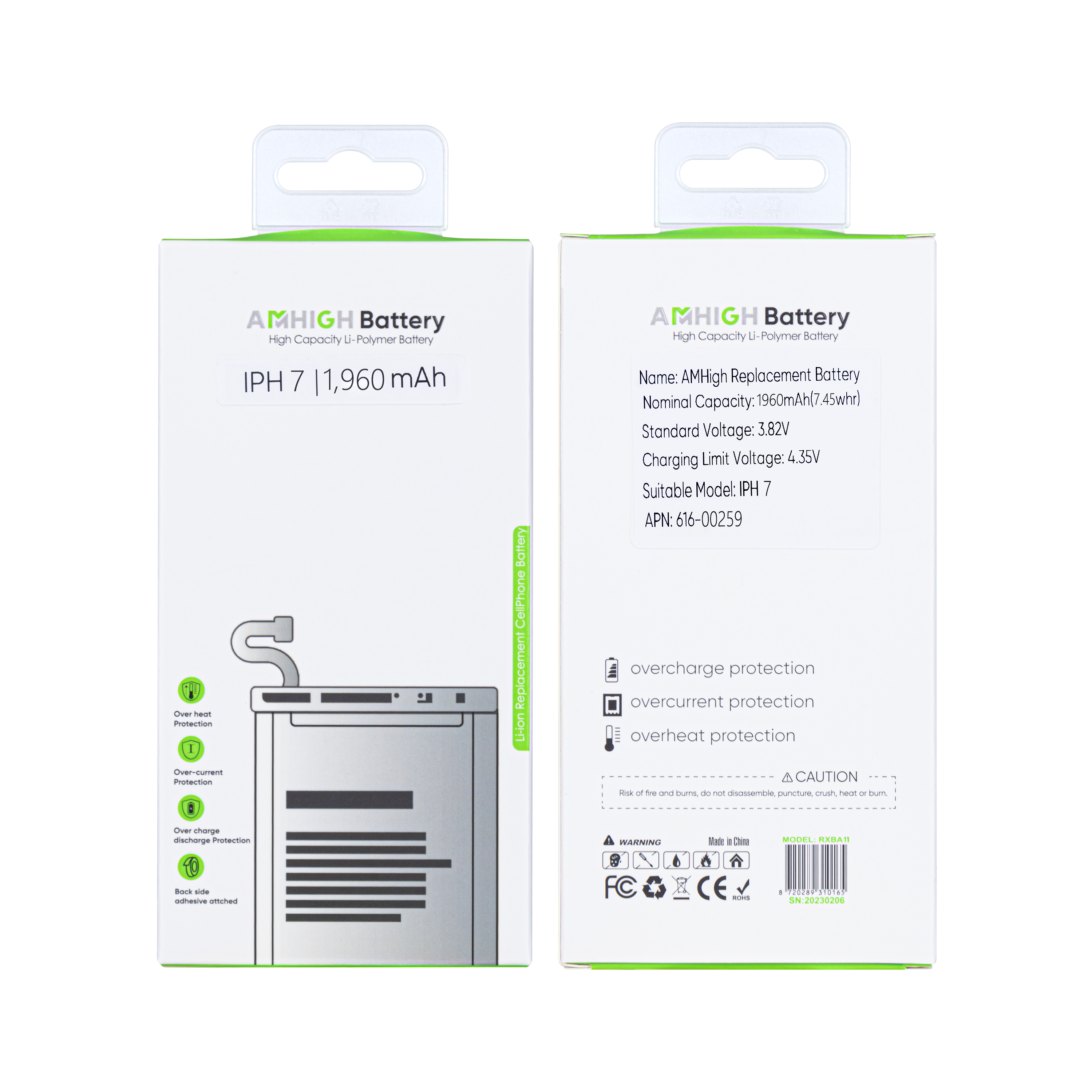 For iPhone 7 Battery with ZY-Chip