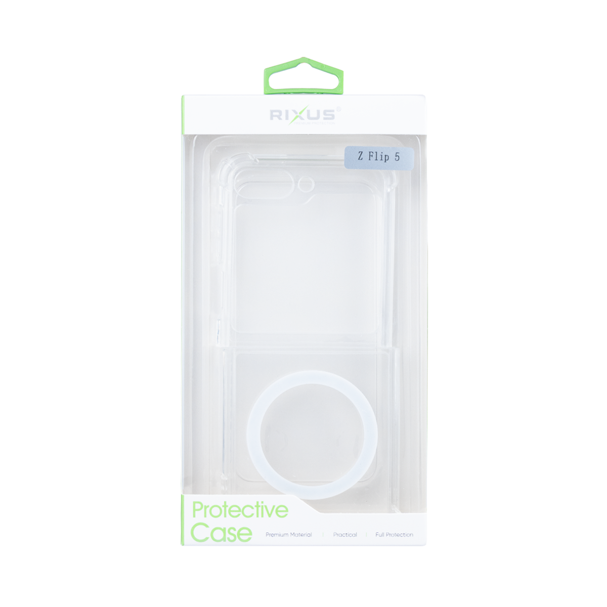 Rixus For Samsung Galaxy Z Flip5 Magnetic Clear Case TPU White