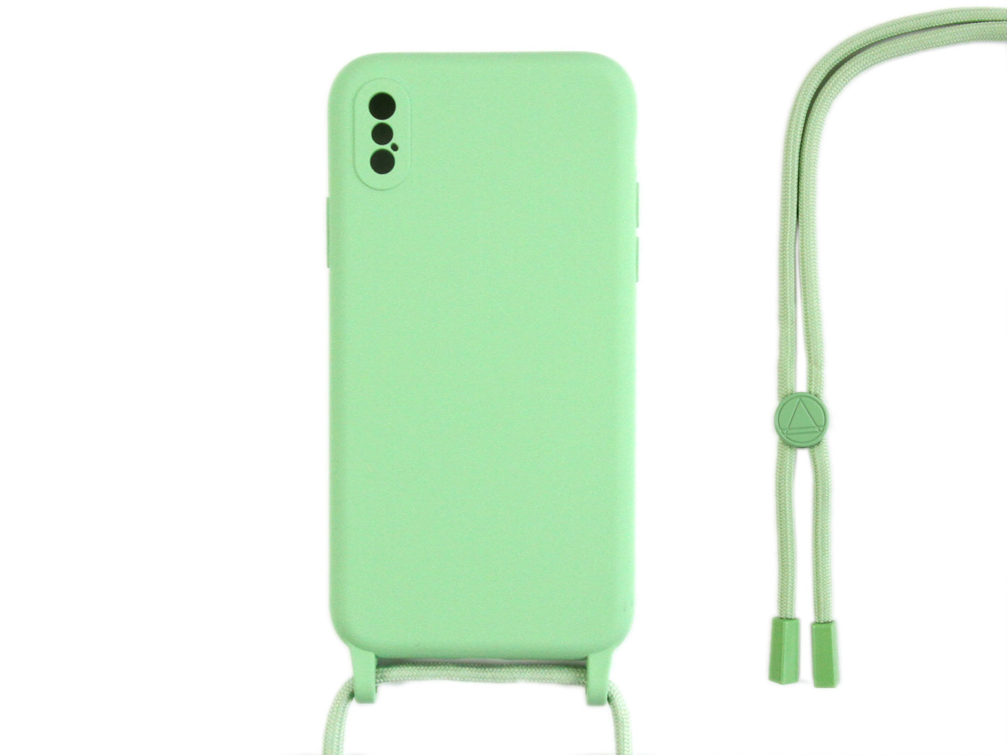 Rixus For iPhone X, XS TPU Necklace Cord Cover Matcha