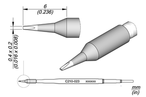 JBC Cartridge Chisel 0.4 x 0.2 (C210023)