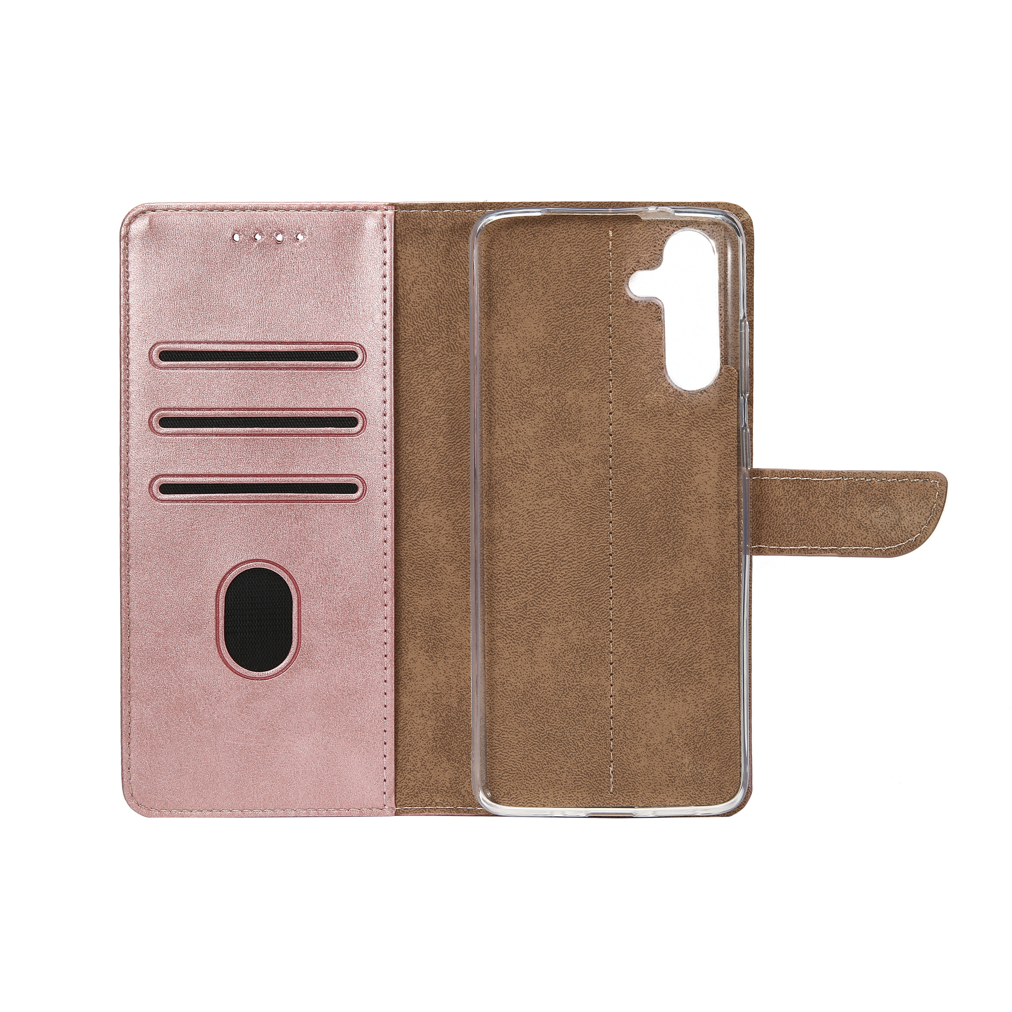 Rixus Bookcase For Samsung Galaxy A14 5G Pink