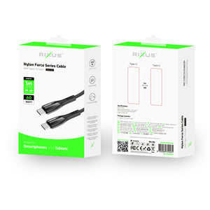 Rixus RXUC30C Alloy USB-C Data Cable Metal Gray
