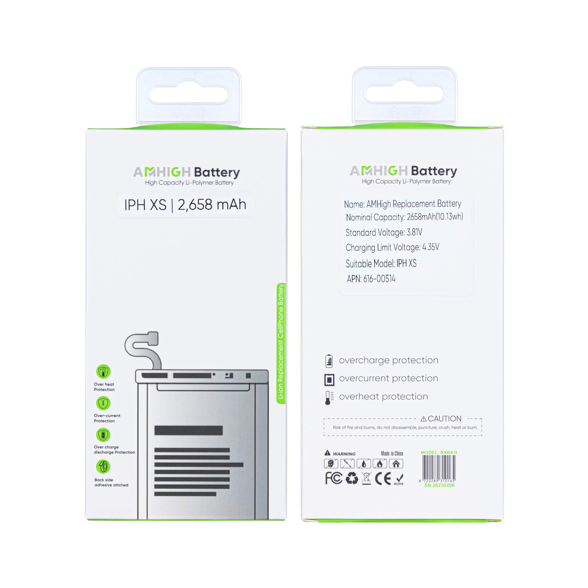 For iPhone Xs Battery Cell No Flex