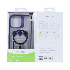 Rixus Classic 03 Case With MagSafe For iPhone 13 Deep Purple