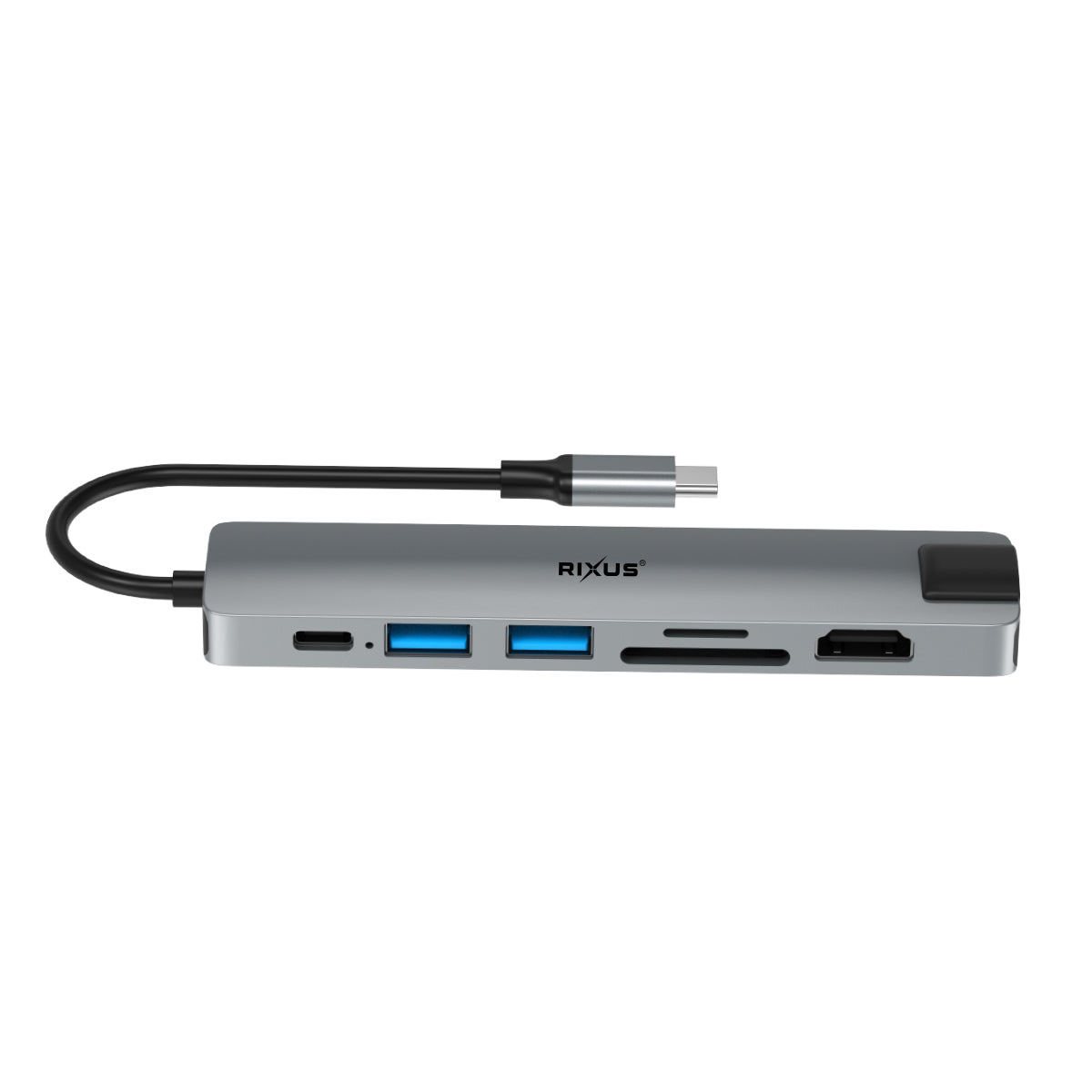 Rixus USB Type-C To Ethernet Adaptor With Docking Station Blue