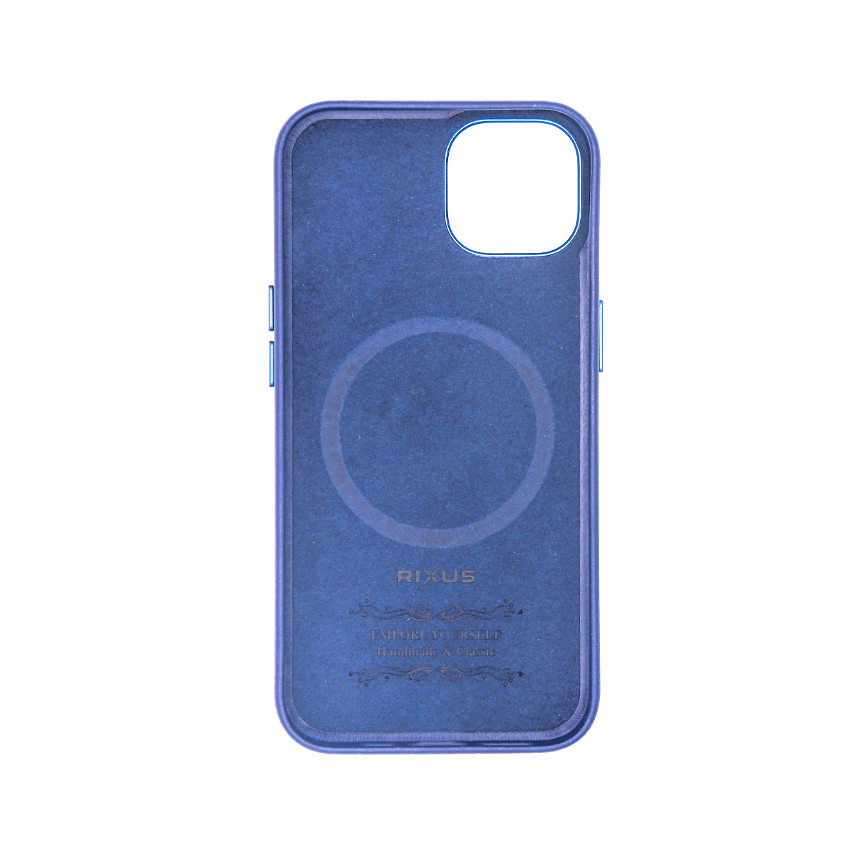 Rixus For iPhone 15 Pro Max Classic 02 Case With MagSafe Blue