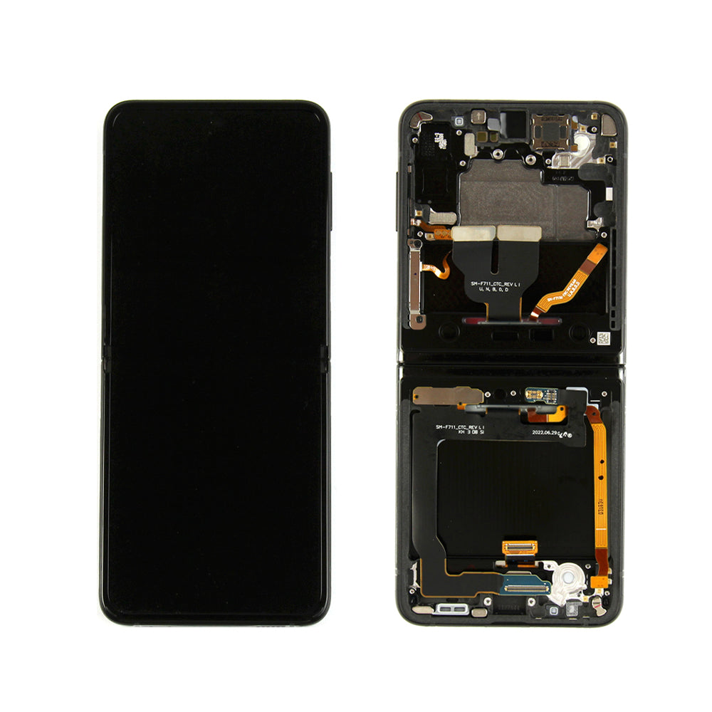 Samsung Galaxy Z Flip3 F711B Display And Digitizer With Frame Phantom Black Servicepack