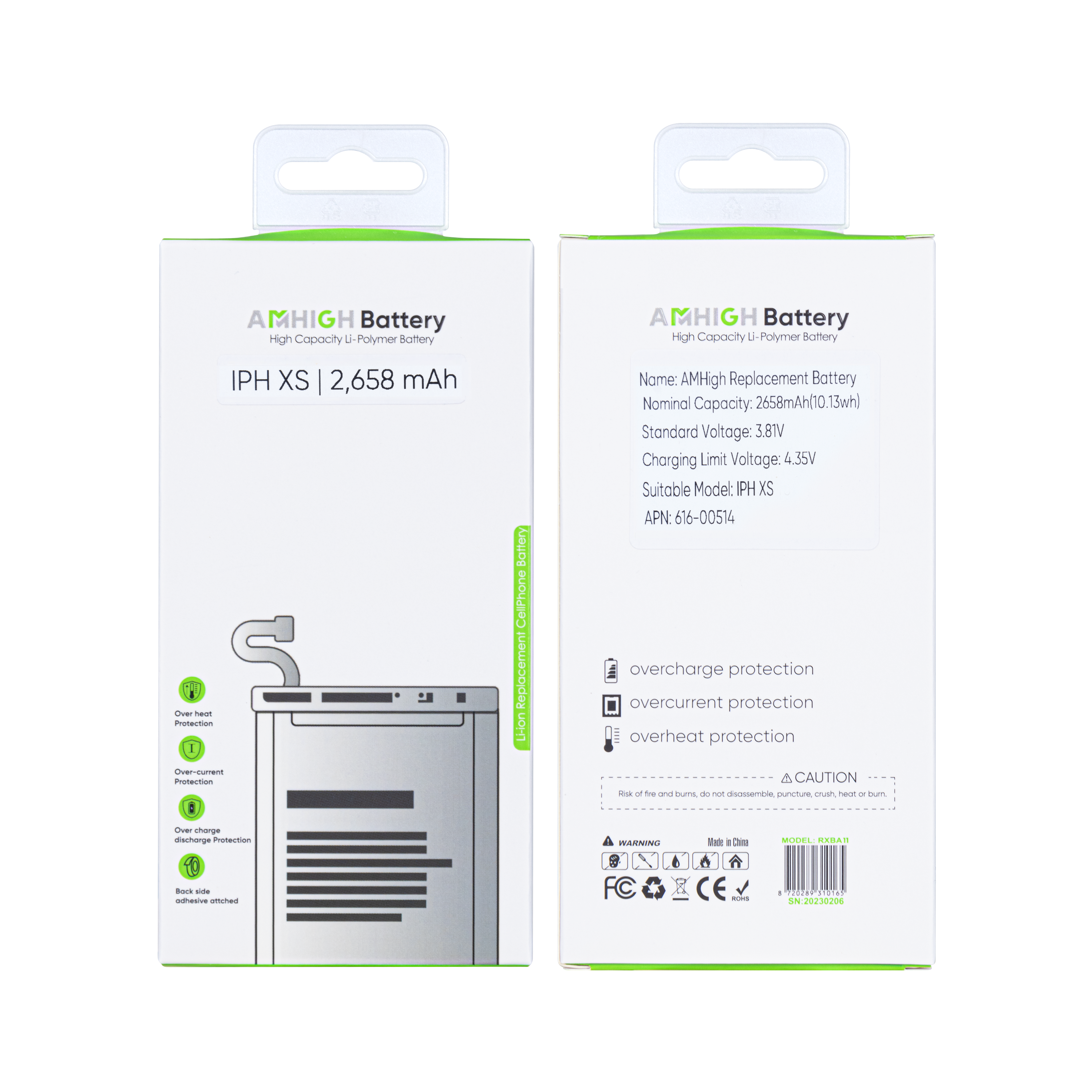 For iPhone XS Battery with TI-Chip