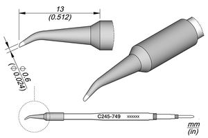 JBC Cartridge Bevel Bent Bevel Ø 0.6 S2 (C245749)