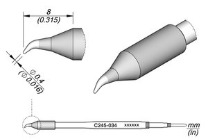 JBC Cartridge Conical Bent Ø 0.4 S1 (C245034)