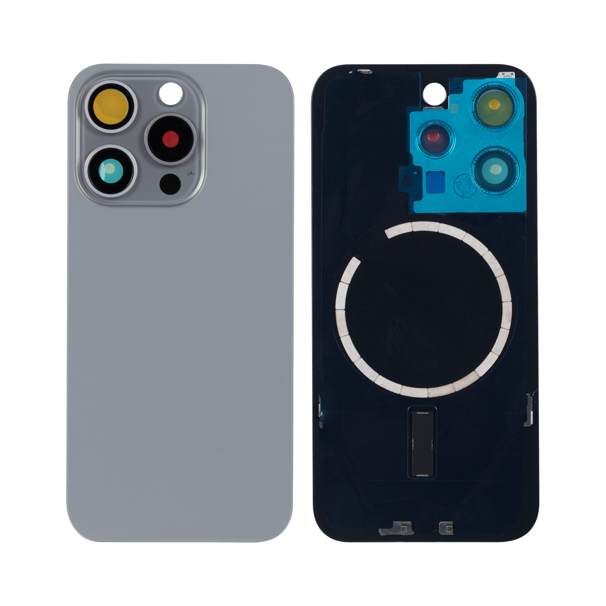 For iPhone 15 Pro Extra Glass With Enlarged Camera Frame Natural Titanium Compatible
