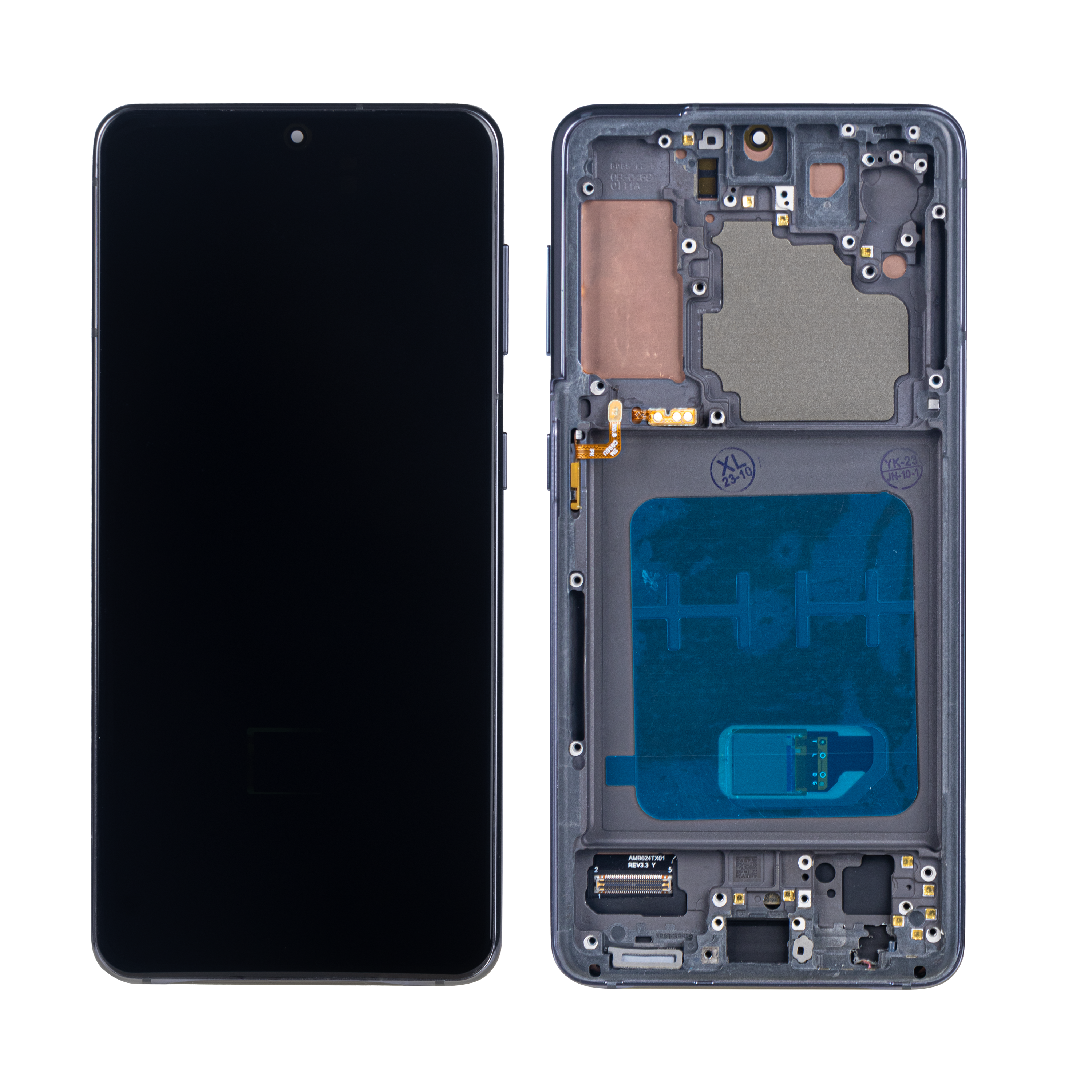 Samsung Galaxy S21 G991B Display And Digitizer With Frame Phantom Gray Soft-OLED