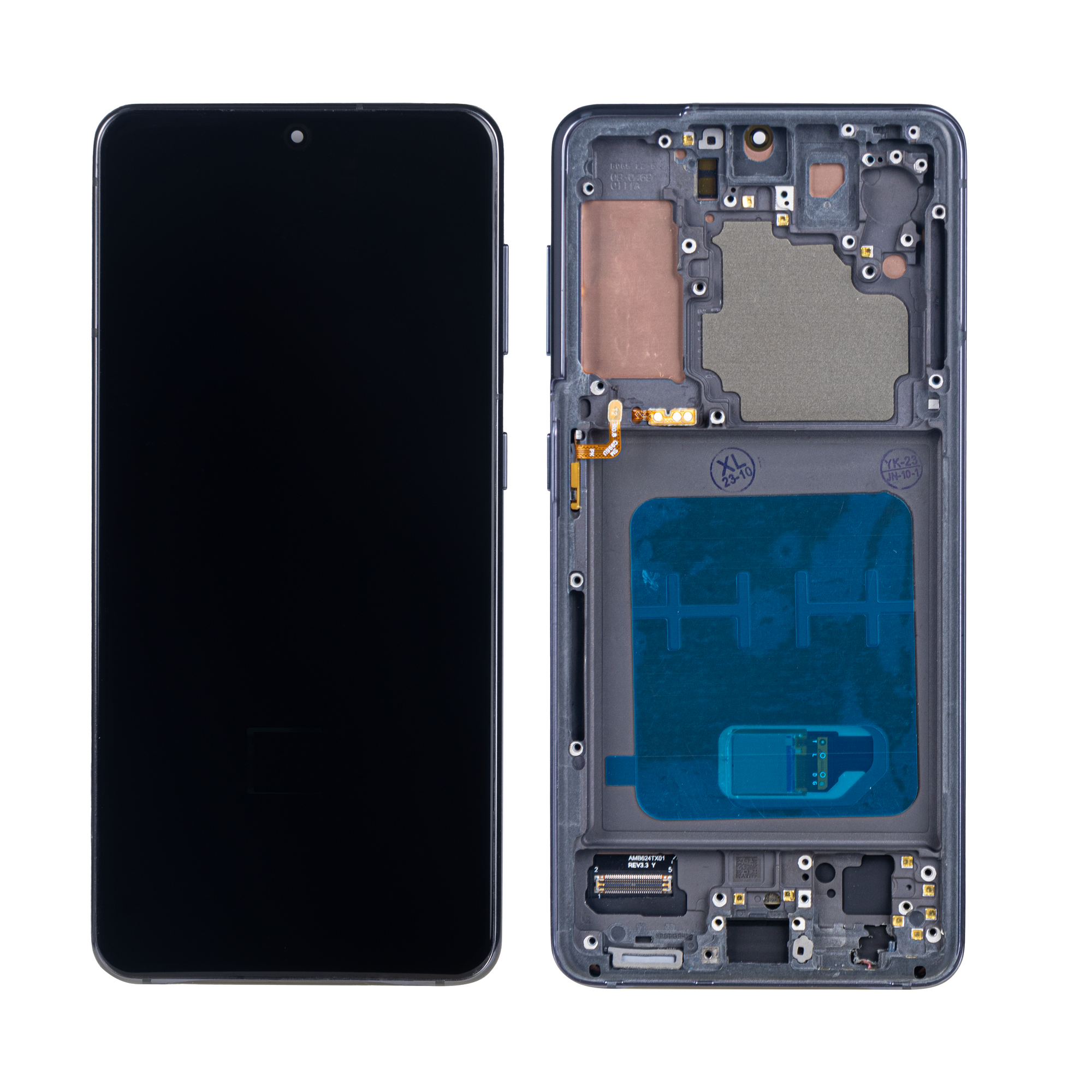 Samsung Galaxy S21 G991B Display And Digitizer With Frame Phantom Gray Soft-OLED