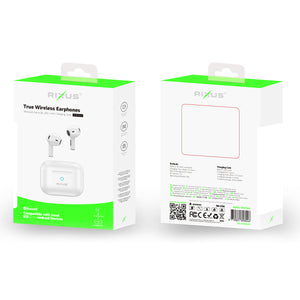 Rixus RXBT82A HIFI Sound Earbuds Wireless Headset White