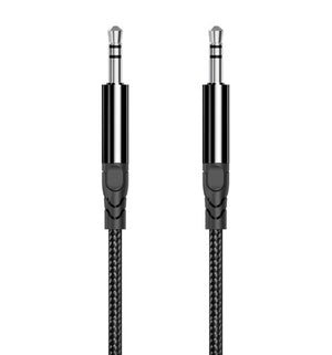 Rixus RXMU35 3.5mm AUX To 3.5mm AUX Braided Audio Cable 4-ft Black