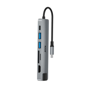 Rixus USB Type-C To Ethernet Adaptor With Docking Station Blue