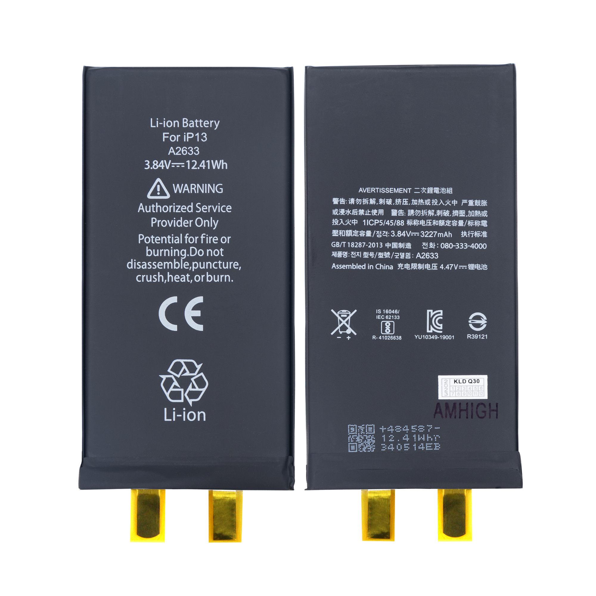 For iPhone 13 A2633 Battery A2655 Premium No Flex