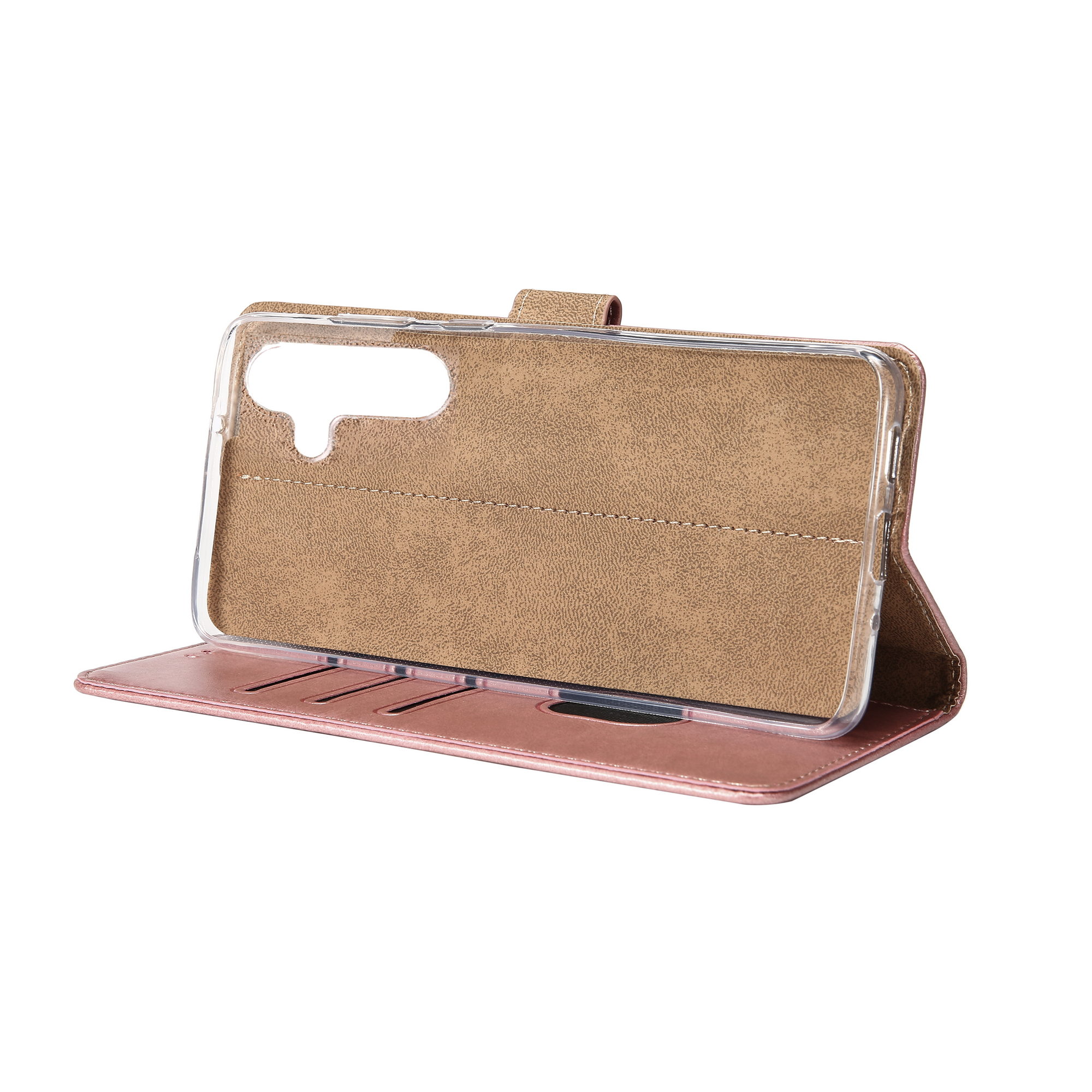 Rixus Bookcase For Samsung Galaxy A14 5G Pink