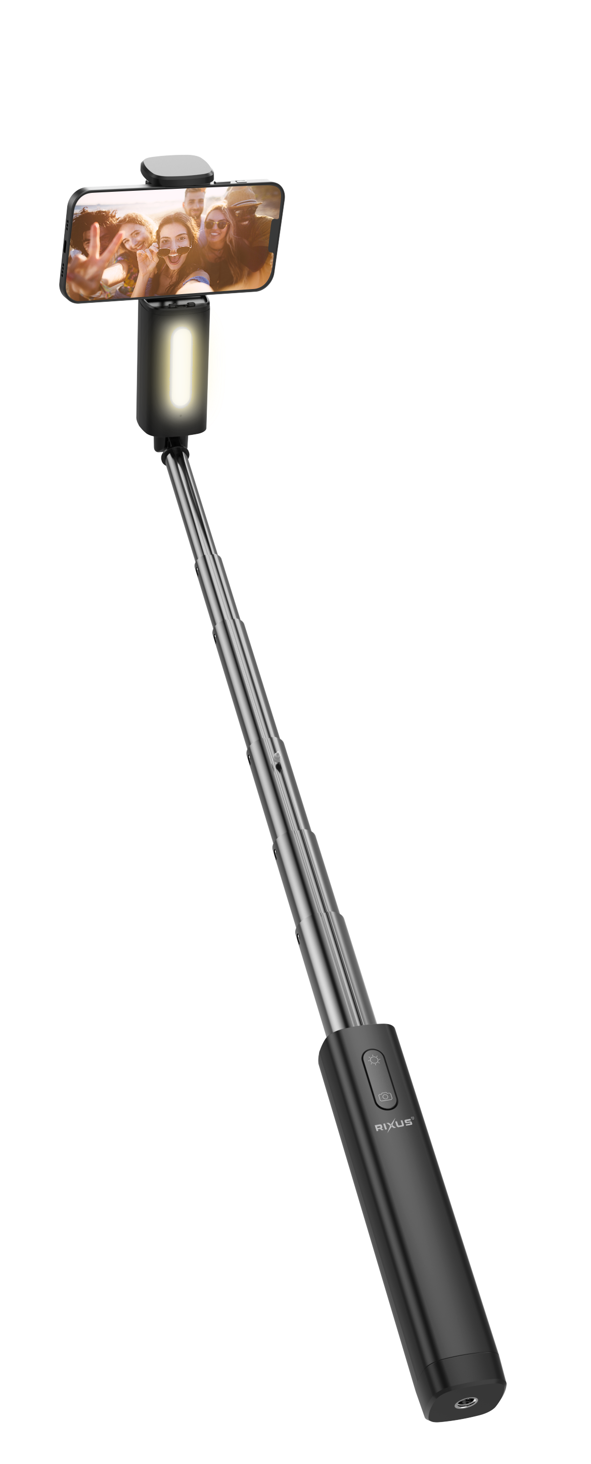 Rixus RXSF31 Integrated Selfie Stick With LED Lights Black