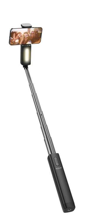 Rixus RXSF31 Integrated Selfie Stick With LED Lights Black