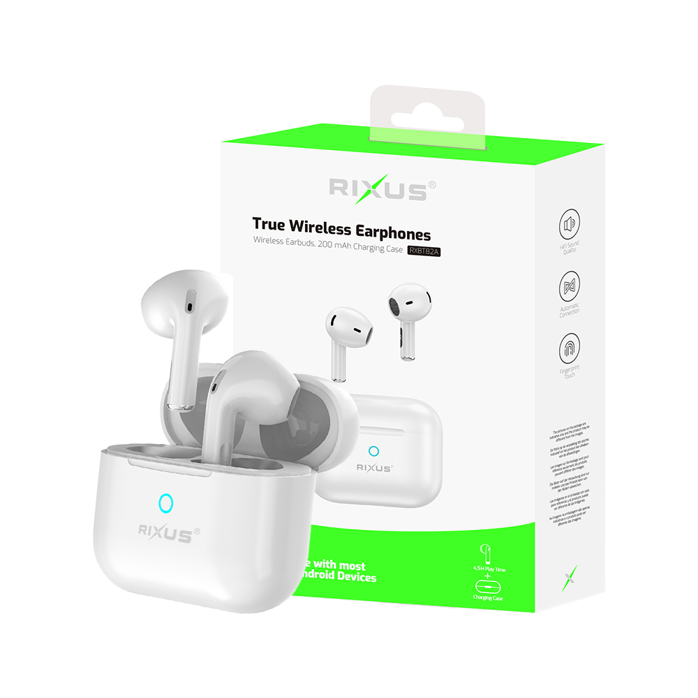 Rixus RXBT82A HIFI Sound Earbuds Wireless Headset White