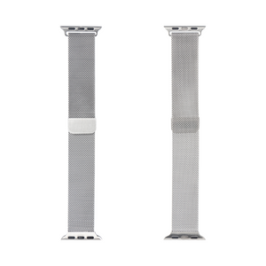 For Apple Watch 38mm, 40mm, 41mm Milanese Loop Band Silver