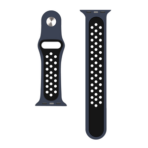 For Apple Watch 38mm, 40mm, 41mm Silicone Double Color Sport Band Blue/Black Retail Box