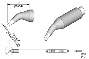 Chisel Bent 1.2 x 0.7 L (C245862)
