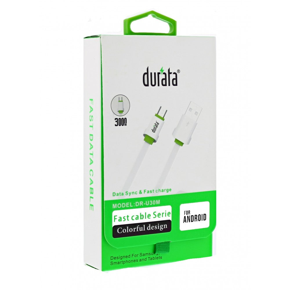 Durata Fast Charging Micro USB Data Cable 300CM White (DR-U30M)
