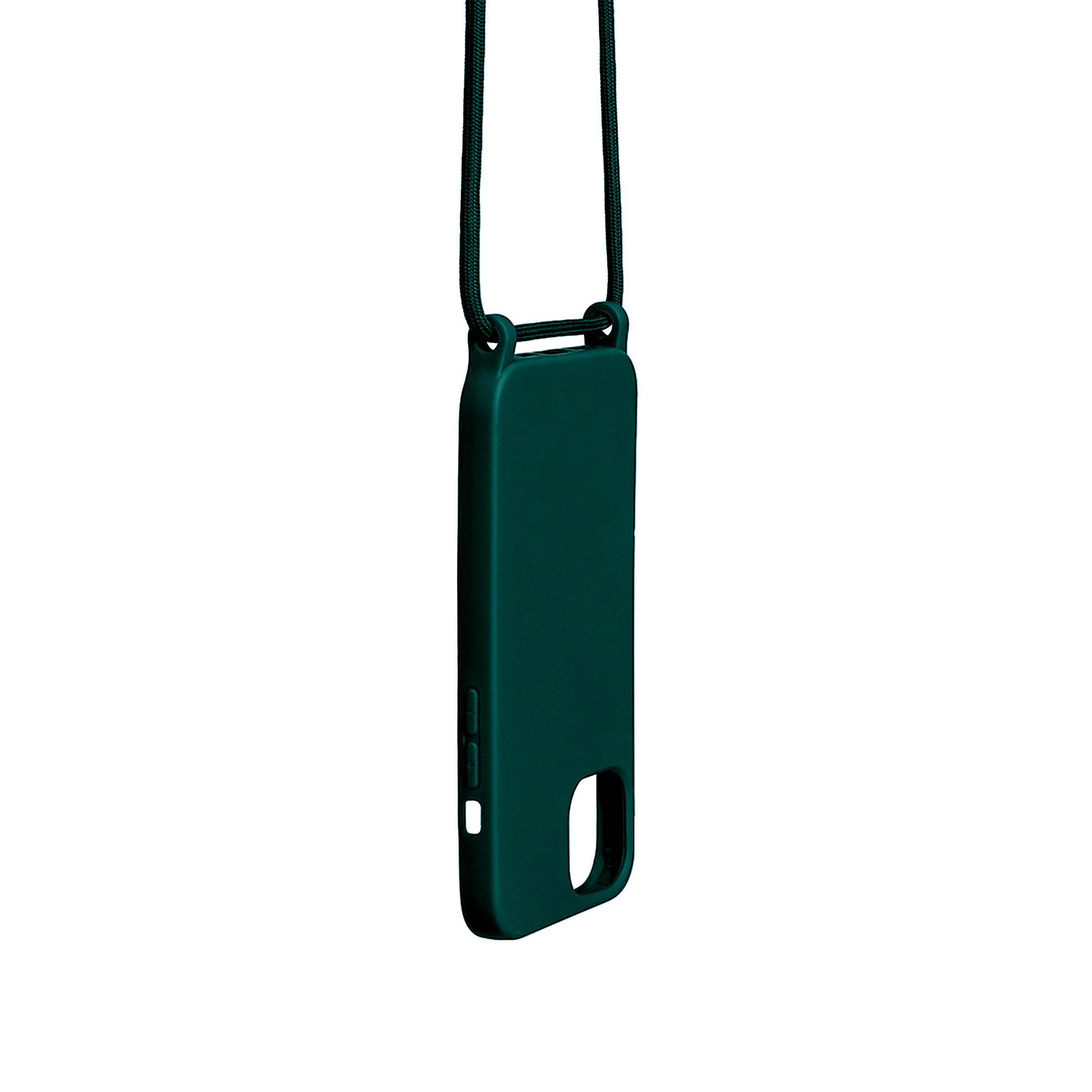 Rixus For iPhone 14 Pro Max TPU Necklace Cord Cover Dark Green