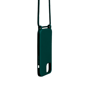 Rixus For iPhone 14 Pro Max TPU Necklace Cord Cover Dark Green