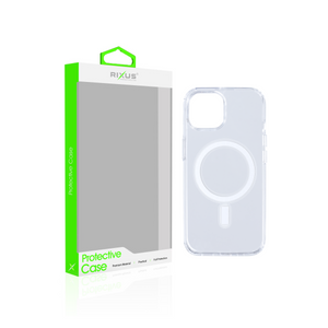 Rixus For iPhone 15 Magnetic Clear Case