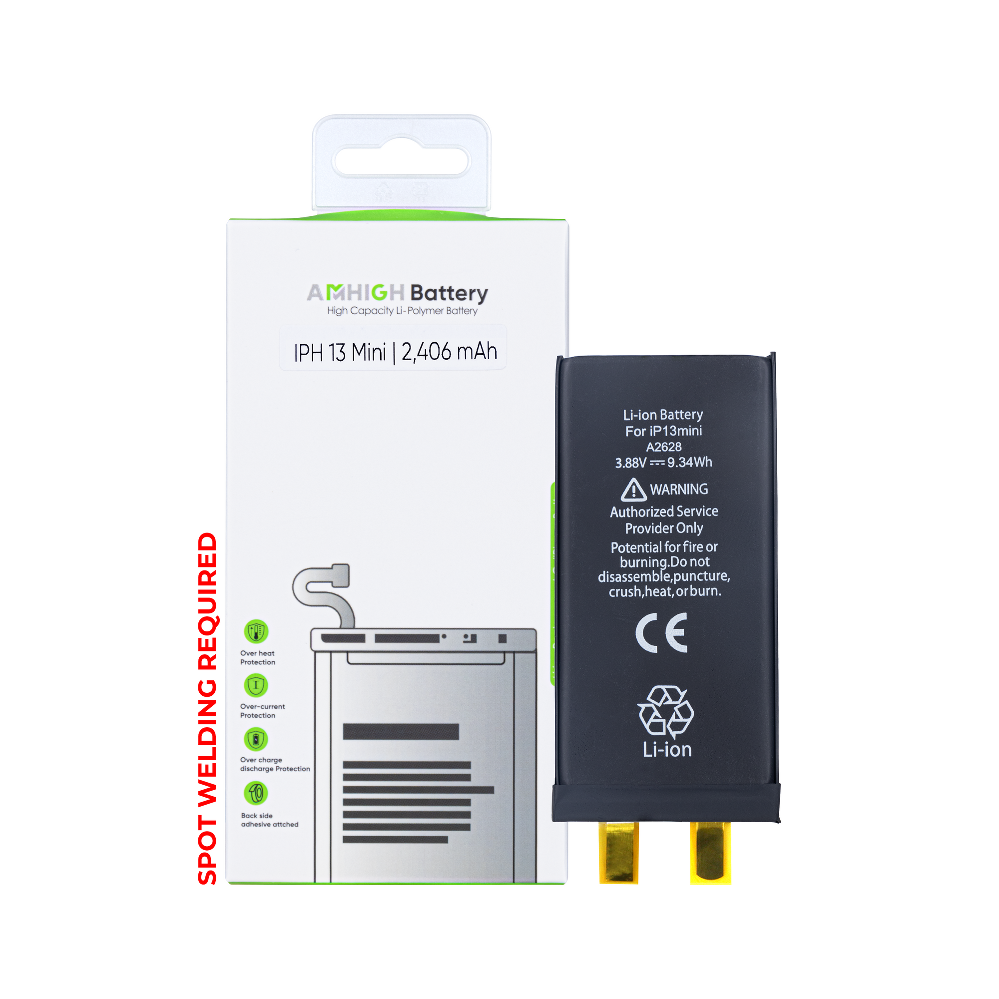 For iPhone 13 Mini Battery A2653 Premium No Flex