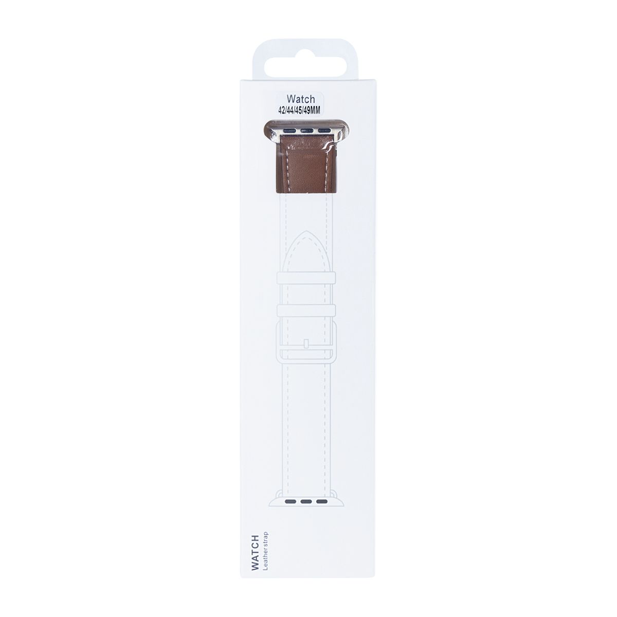 For Apple Watch 42mm, 44mm, 45mm, 49mm Double Layer Leather Band Brown