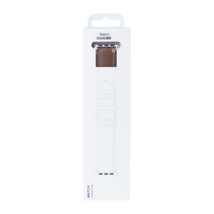 For Apple Watch 42mm, 44mm, 45mm, 49mm Double Layer Leather Band Brown