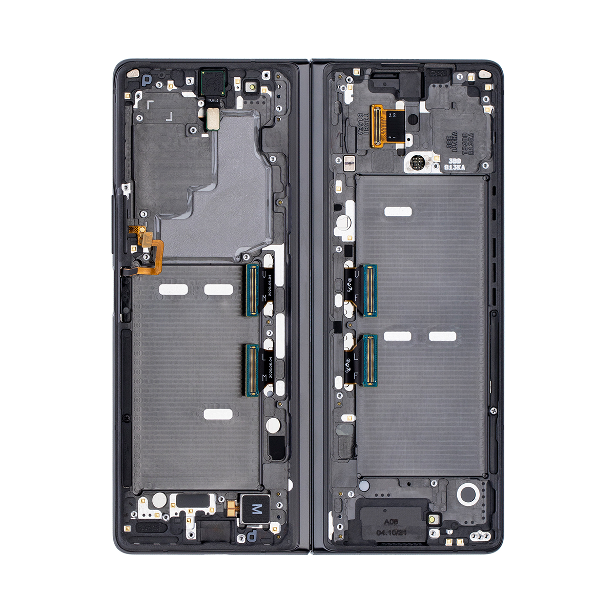 Samsung Galaxy Z Fold2 5G F916B Display And Digitizer With Frame Mystic Black With Silver Hinge (SP)